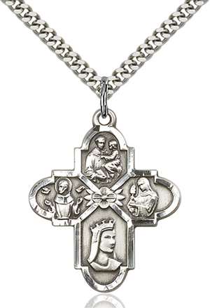 5701SS/24S <br/>Sterling Silver Franciscan 4-Way Pendant