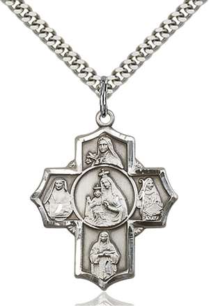 5702SS/24S <br/>Sterling Silver O/L of Mount Carmel Pendant