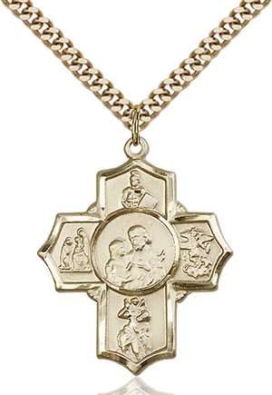 5709GF/24G <br/>Gold Filled 5-Way Firefighter Pendant