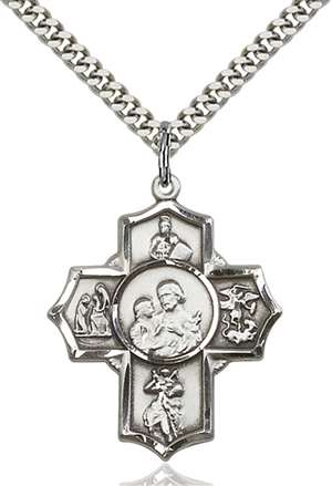 5709SS/24S <br/>Sterling Silver 5-Way Firefighter Pendant