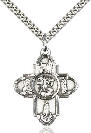 5711SS/24S <br/>Sterling Silver Our Lady 5-Way Pendant