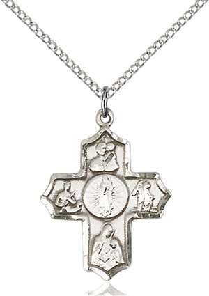 5713SS/18SS <br/>Sterling Silver 5-Way  O/L of Guadalupe Pendant