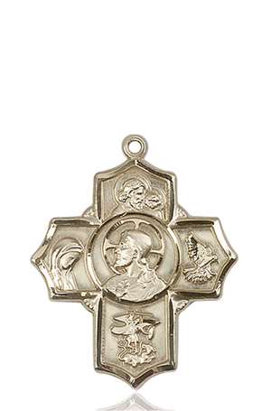 5716KT <br/>14kt Gold Sacred Heart 5-Way Medal