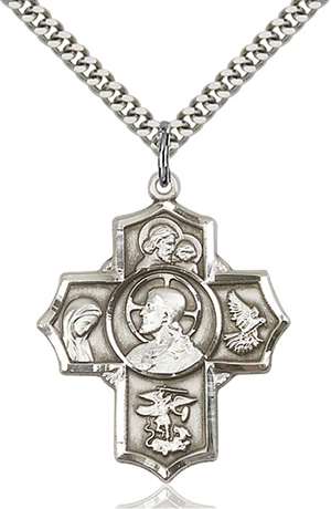 5716SS/24S <br/>Sterling Silver Sacred Heart 5-Way Pendant