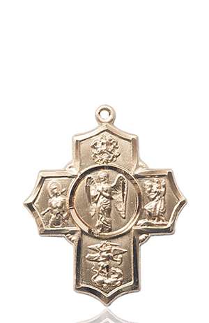 5729KT <br/>14kt Gold Warrior 5-Way Medal