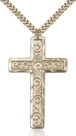 5737GF/24G <br/>Gold Filled Knurled Cross Pendant