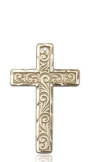 5737KT <br/>14kt Gold Knurled Cross Medal