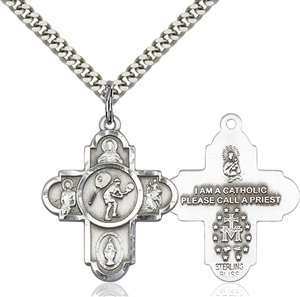 5745SS/24S <br/>Sterling Silver 5-Way Tennis Pendant