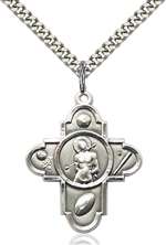 5749SS/24S <br/>Sterling Silver 5-WAY/ST. SEBASTIAN Pendant