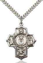 5790SS1/24S <br/>Sterling Silver 5-Way / Air Force Pendant