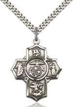 5790SS4/24S <br/>Sterling Silver 5-Way / Marines Pendant