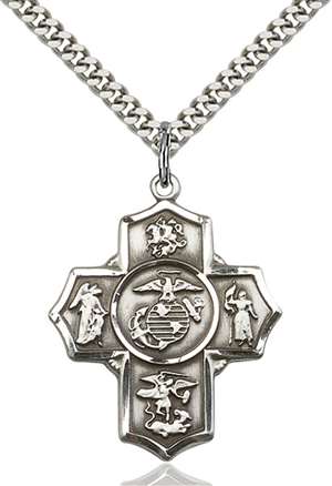 5790SS4/24S <br/>Sterling Silver 5-Way / Marines Pendant