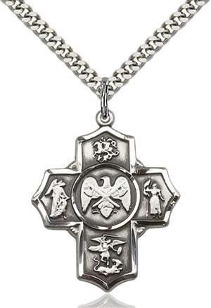 5790SS5/24S <br/>Sterling Silver 5-Way / Nat'l Guard Pendant