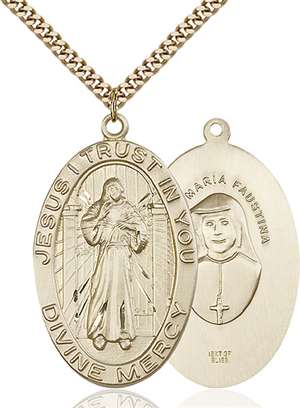 5874GF/24G <br/>Gold Filled Divine Mercy Pendant