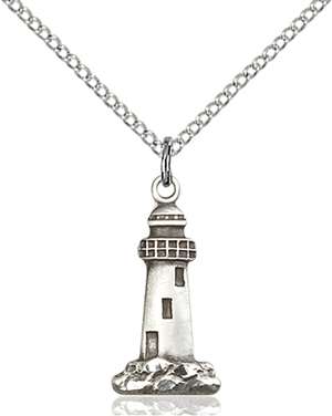5922SS/18SS <br/>Sterling Silver Lighthouse Pendant