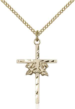 5927GF/18GF <br/>Gold Filled Doves / Cross Pendant