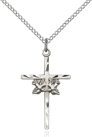 5927SS/18SS <br/>Sterling Silver Doves / Cross Pendant