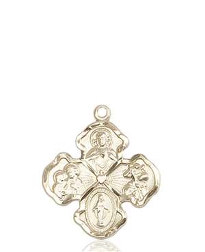 5942KT <br/>14kt Gold 4-Way Medal