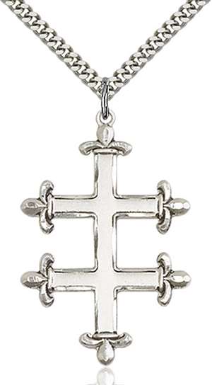 5996SS/24S <br/>Sterling Silver Cross of Lorraine Pendant