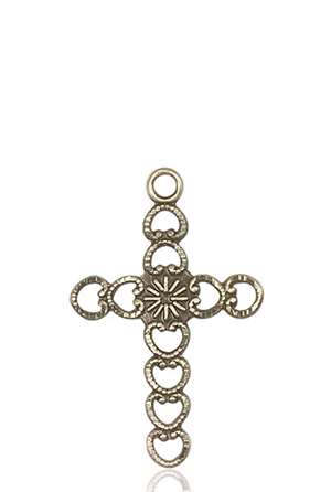 5997KT <br/>14kt Gold Hearts w/Sunburst Medal