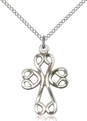 5998SS/18SS <br/>Sterling Silver Scroll Cross Pendant