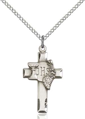 6021SS/18SS <br/>Sterling Silver Cross w/IHS Grapes Pendant