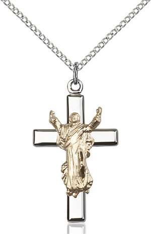 6026GF/SS/18SS <br/>Two-Tone GF/SS Cross Pendant