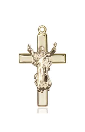 6026KT/KT <br/>14kt Gold Cross Medal