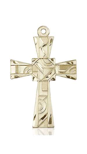 6032KT <br/>14kt Gold Mosaic Cross Medal