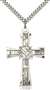 6032SS/24S <br/>Sterling Silver Mosaic Cross Pendant