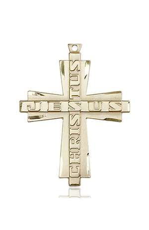 6034KT <br/>14kt Gold Jesus Christus Cross Medal