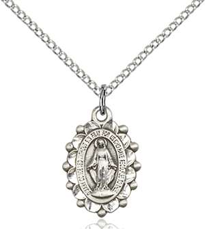 6040SS/18SS <br/>Sterling Silver Miraculous Pendant