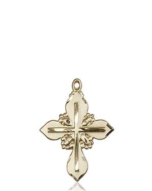 6061KT <br/>14kt Gold Cross Medal