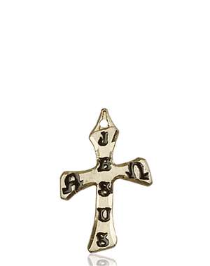 6063KT <br/>14kt Gold Cross Medal