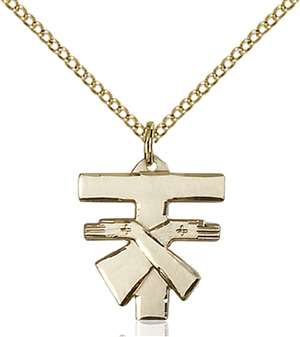 6071GF/18GF <br/>Gold Filled Franciscan Cross Pendant
