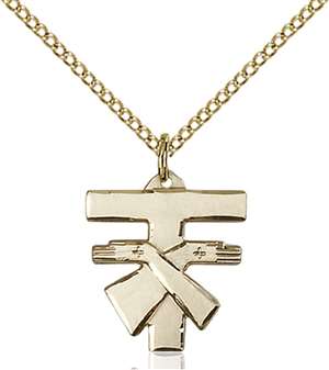 6071GF/18GF <br/>Gold Filled Franciscan Cross Pendant