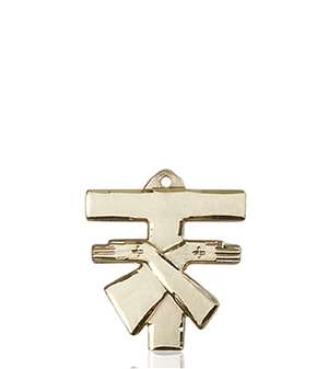 6071KT <br/>14kt Gold Franciscan Cross Medal