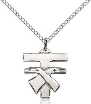 6071SS/18SS <br/>Sterling Silver Franciscan Cross Pendant