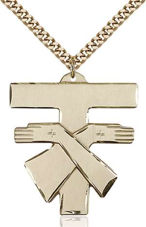 6073GF/24G <br/>Gold Filled Franciscan Cross Pendant