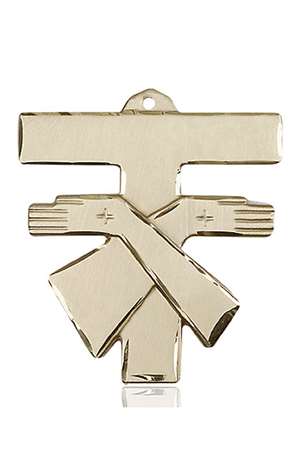 6073KT <br/>14kt Gold Franciscan Cross Medal