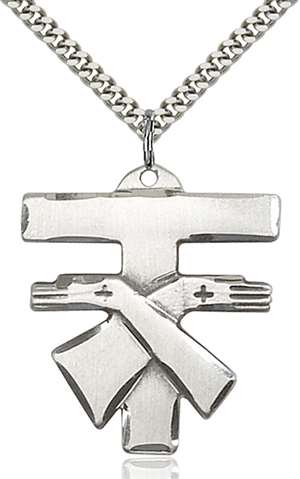 6073SS/24S <br/>Sterling Silver Franciscan Cross Pendant