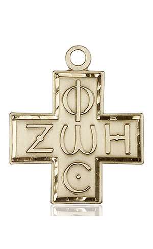 6075KT <br/>14kt Gold Light & Life Cross Medal