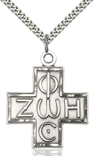 6075SS/24S <br/>Sterling Silver Light & Life Cross Pendant