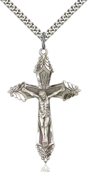 6076SS/24S <br/>Sterling Silver Crucifix Pendant