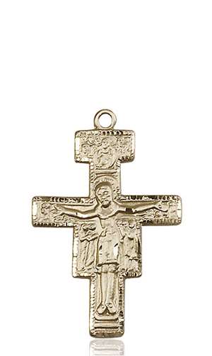 6077KT <br/>14kt Gold San Damiano Crucifix Medal