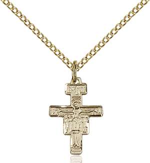 6078GF/18GF <br/>Gold Filled San Damiano Crucifix Pendant