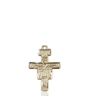 6078KT <br/>14kt Gold San Damiano Crucifix Medal