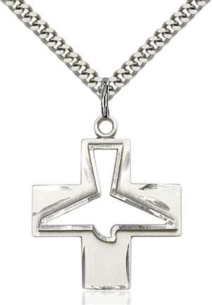 6080SS/24S <br/>Sterling Silver Holy Spirit Pendant
