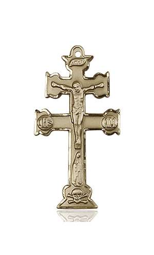6084KT <br/>14kt Gold Caravaca Crucifix Medal