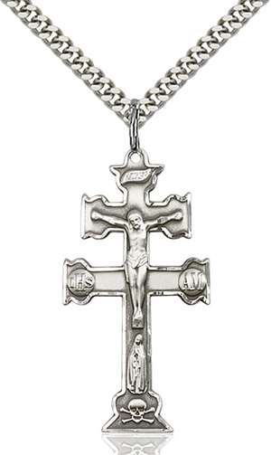 6084SS/24S <br/>Sterling Silver Caravaca Crucifix Pendant